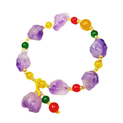 Pure natural amethyst cluster ore bracelet