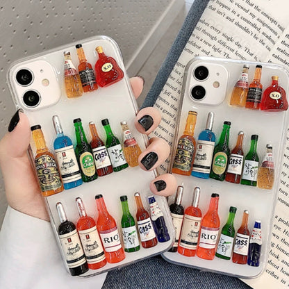 For iPhone case with wine bottle