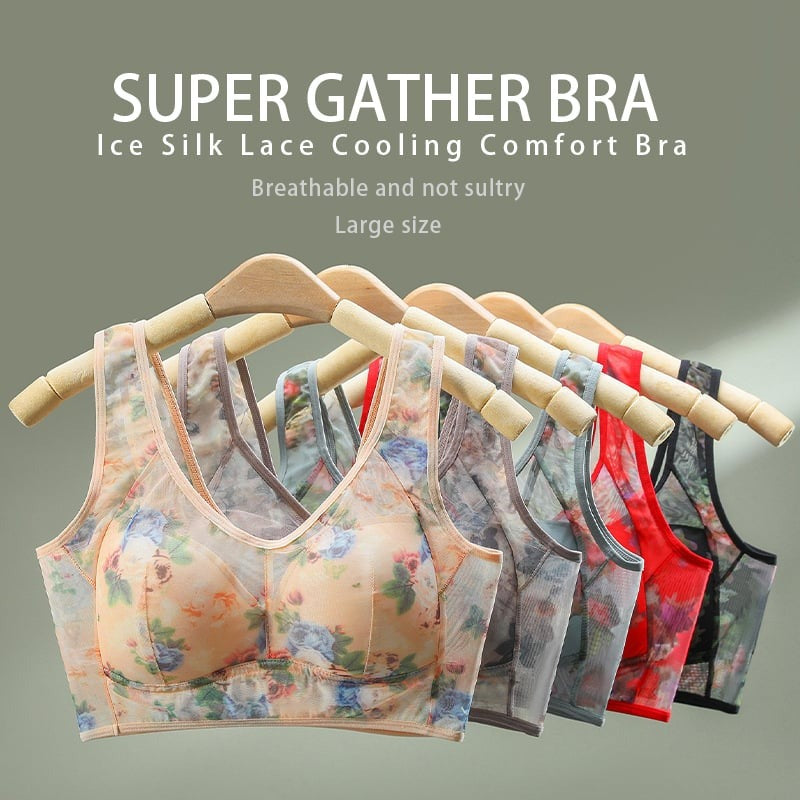 🎁 Super gather bra | Ice Silk Lace Cooling Comfort Bra