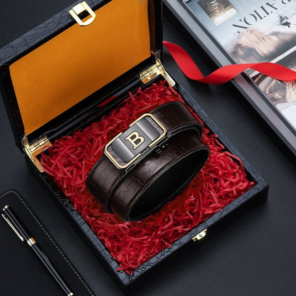🎁Men's Crocodile-Patterned Automatic Buckle Belt