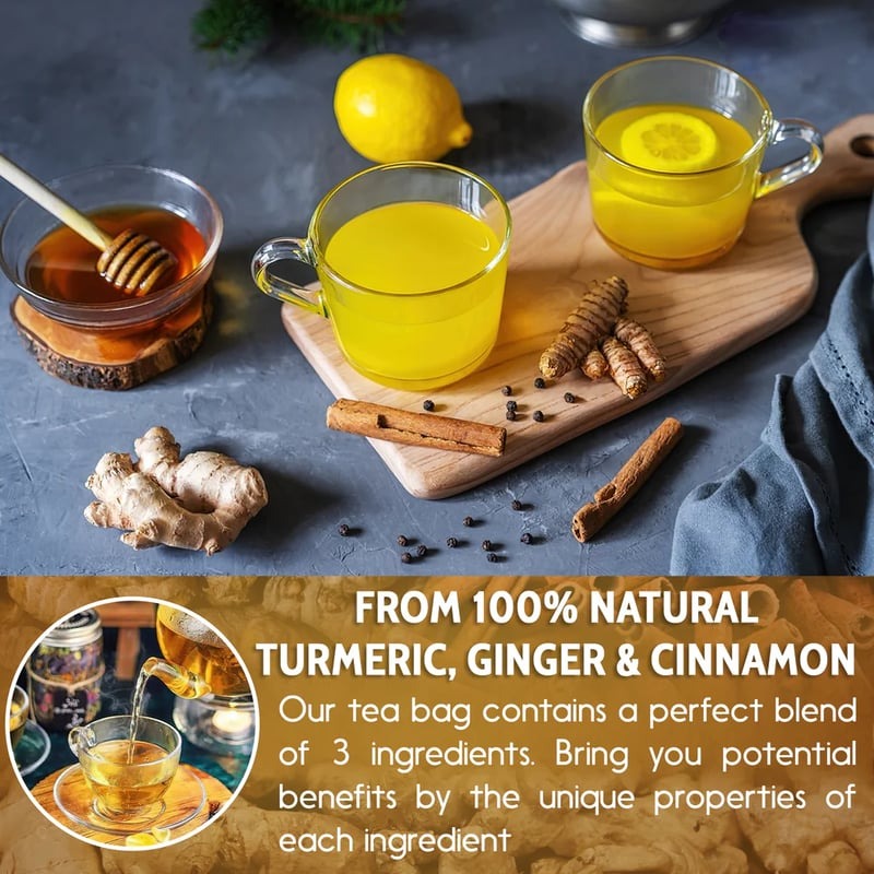 🌹100% Natural Turmeric Ginger Cinnamon Tea