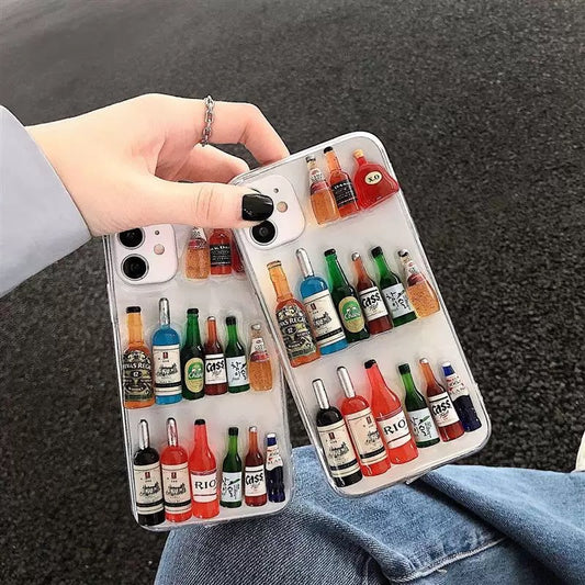 For iPhone case with wine bottle