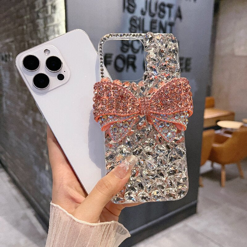 IPhone Case Handmade Bow Rhinestone