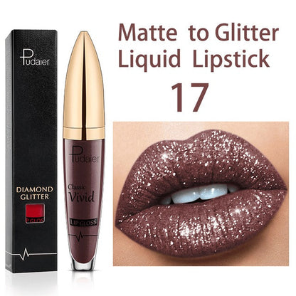 [Free shipping within Europe] Diamond Lip Gloss Matte To Glitter Liquid Lipstick Waterproof🎁