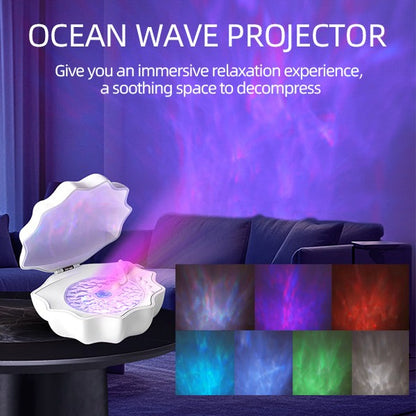 (Worldwide Free Shipping) Shell Northern Ocean Wave Projection Night Light