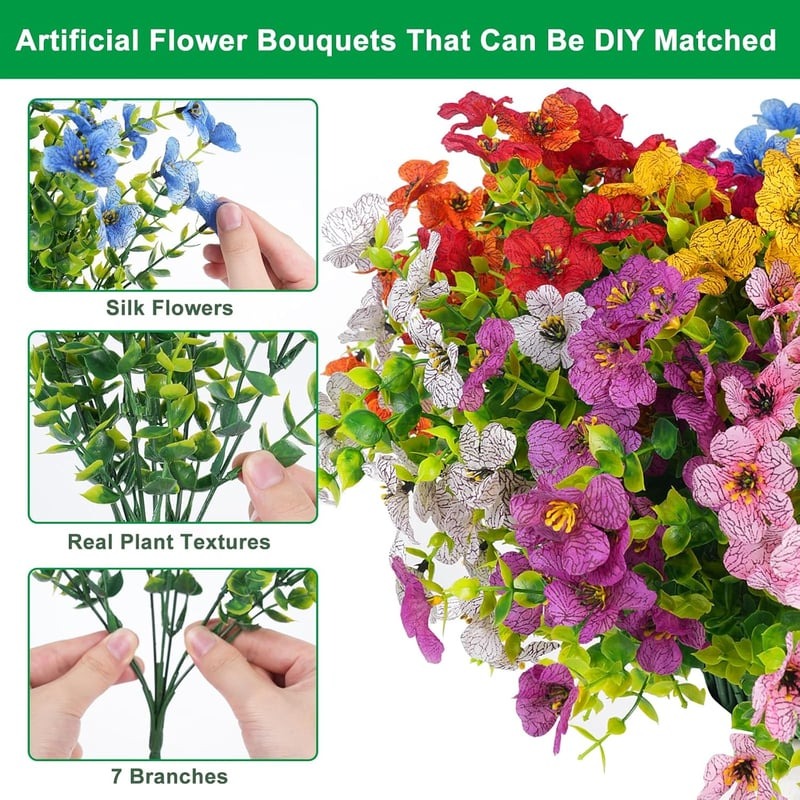💥Upgraded High-Grade Material💐UV Resistant Fade-Free Colourful Artificial Flower
