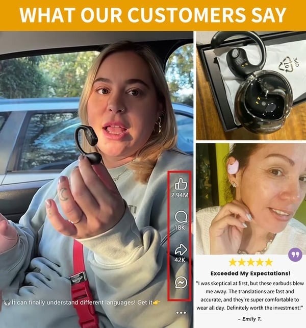 🔥AI Translation Wireless OWS Bluetooth 5.4 Earphones