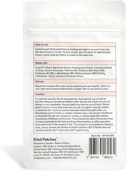 GLP-1 Patches with L Glutamine, Berberine, Chromium, Pomegranate and Cinnamon