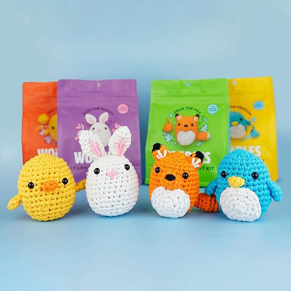 The WALD Beginners Crochet Kit with Easy Peasy Yarn as seen on Shark Tank - with Step-by-Step Video Tutorials - Pierre The Penguin
