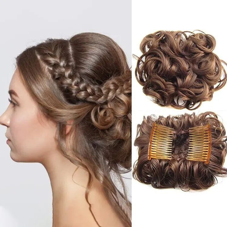 Clip-In Messy Curly Hair Bun Extension