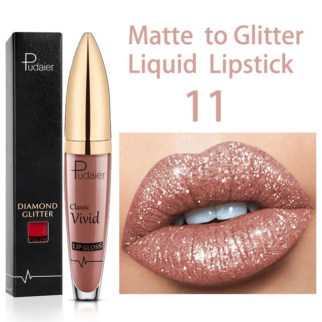 [Free shipping within Europe] Diamond Lip Gloss Matte To Glitter Liquid Lipstick Waterproof🎁