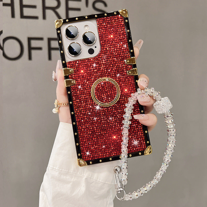 For Apple iPhone Cases, Glitter Full Cover Silicone, with StandI