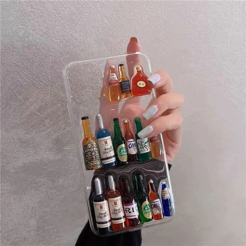 For iPhone case with wine bottle