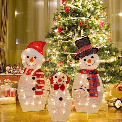 LED Light Christmas Snowman Three-piece Set