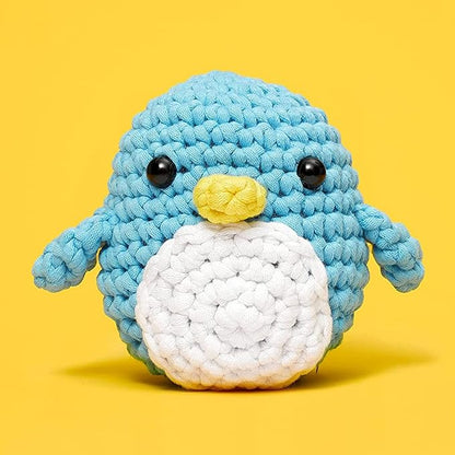 The WALD Beginners Crochet Kit with Easy Peasy Yarn as seen on Shark Tank - with Step-by-Step Video Tutorials - Pierre The Penguin