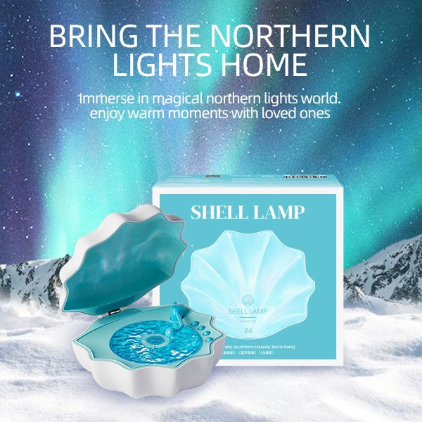 (Worldwide Free Shipping) Shell Northern Ocean Wave Projection Night Light