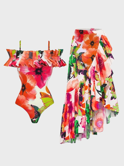 Off Shoulder One Piece Swimsuit