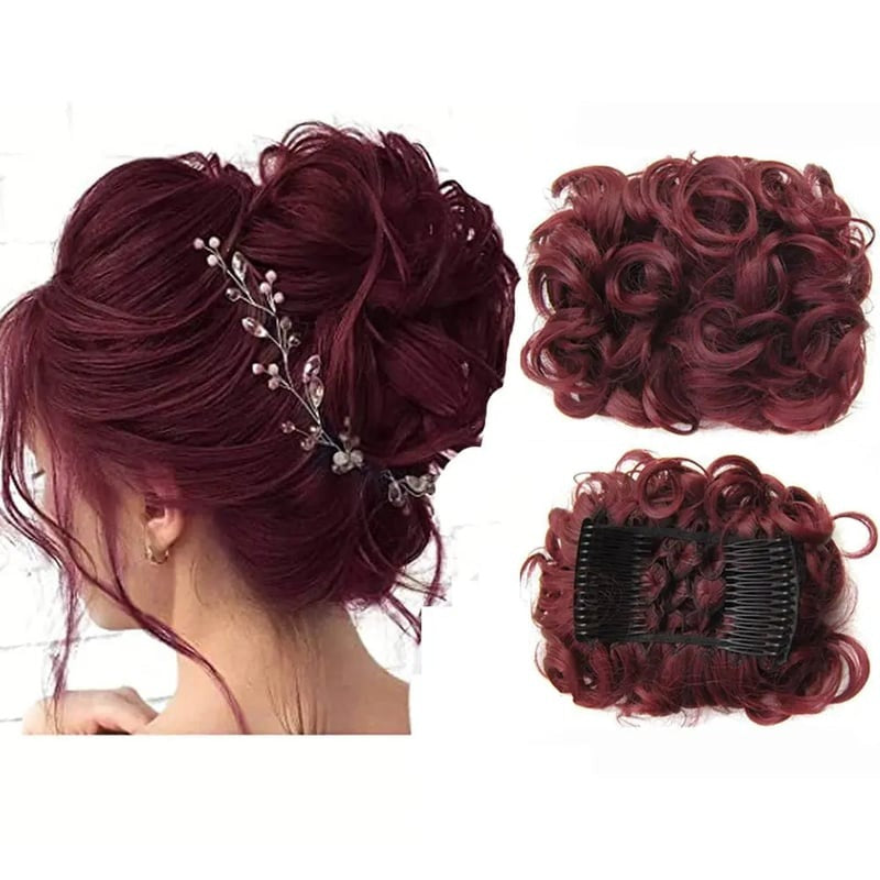 Clip-In Messy Curly Hair Bun Extension