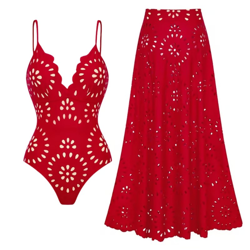 High-end Two Piece Swimsuit and Skirt