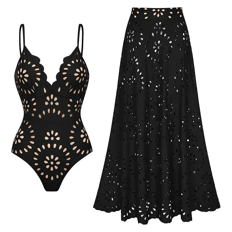 High-end Two Piece Swimsuit and Skirt