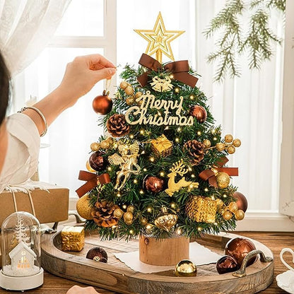 (Free Shipping) Christmas Table Decor Small Christmas Tree with Lights