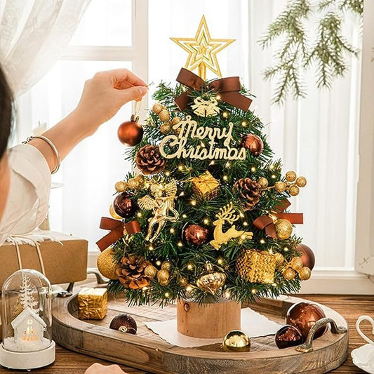 (Free Shipping) Christmas Table Decor Small Christmas Tree with Lights