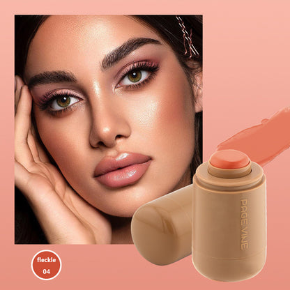 3-In-1 Natural Matte Blush Stick For Cheeks, Eyes, And Lips, Hydrating Formula (0.18 Ounce/pc)