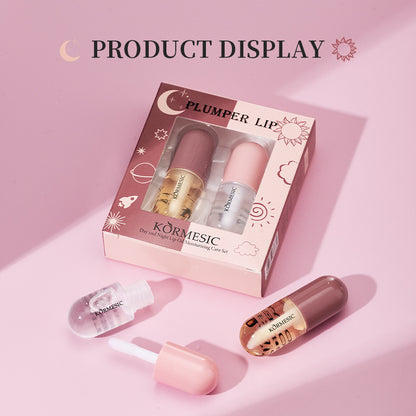 Lip Plumper, Natural Lip Plumper and Lip Care Serum, Lip Enhancer for Fuller, Lip Mask, Beautiful Fuller, Hydrating & Reduce Fine Lines 5.5ML (Day& Night)