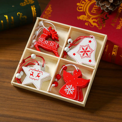 12 Pieces Christmas Wooden Hanging Ornaments