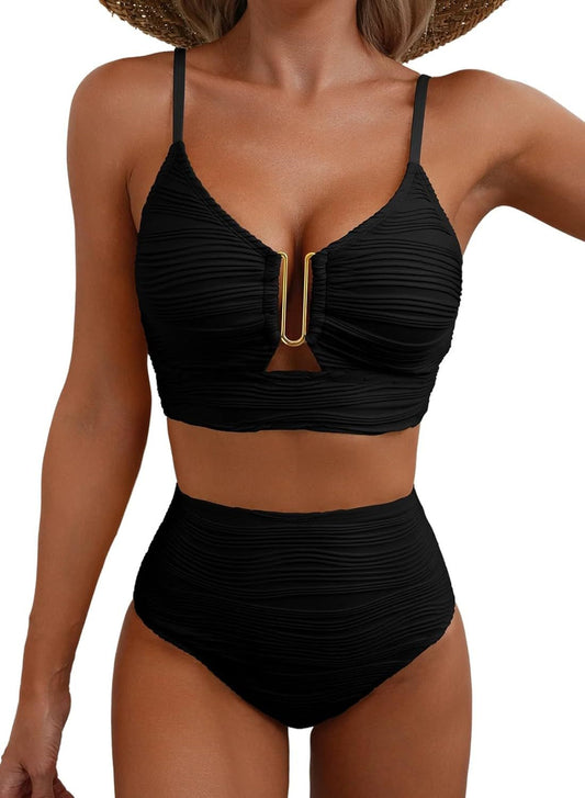 Textured Fitted Bikini