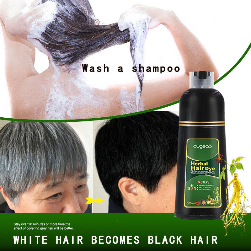 500ML Herbal Natural Plant Conditioning Hair Dye Shampoo