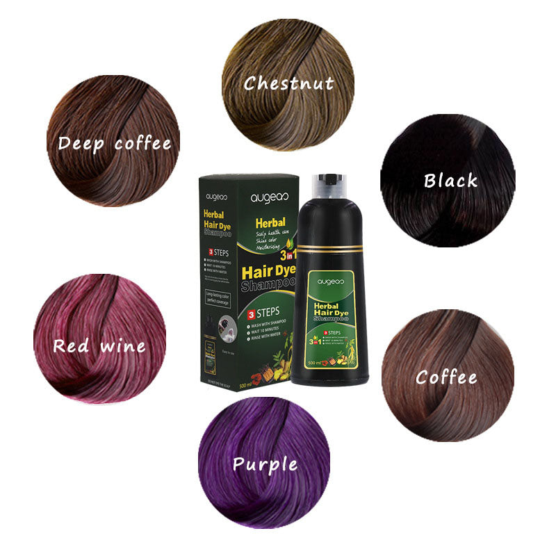 500ML Herbal Natural Plant Conditioning Hair Dye Shampoo