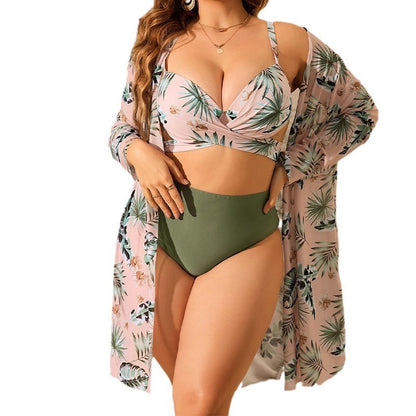 Oversized Mesh Bikini Swimsuit Three Piece Set