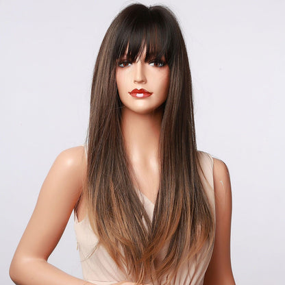 Emmor Synthetic Fiber Women's Long Bangs Wig