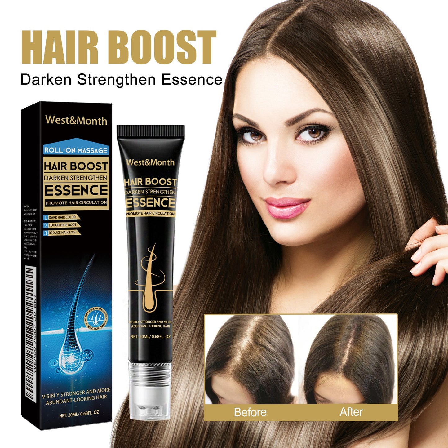 Hair Boost Darken Strengthen Essence For Roll-on Massage