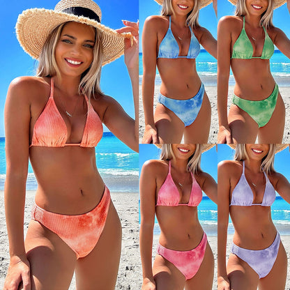 [Special Price] Sexy Backless Bikini With Ribbed Triangle Cups