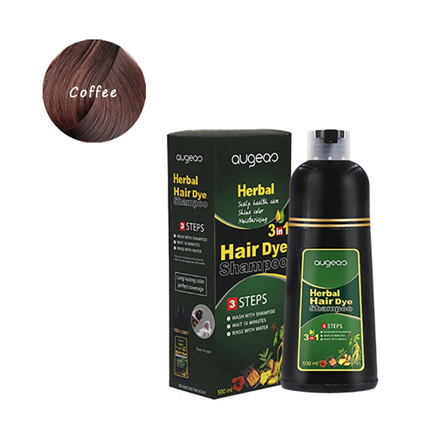 500ML Herbal Natural Plant Conditioning Hair Dye Shampoo