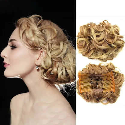 Clip-In Messy Curly Hair Bun Extension