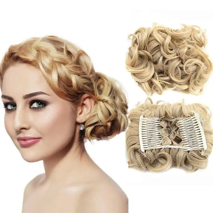 Clip-In Messy Curly Hair Bun Extension
