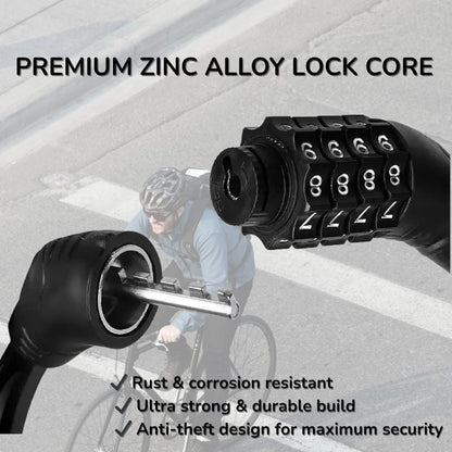 Bike Lock with 4-Digit Code – Lightweight Anti-Theft Cable for Daily Rides