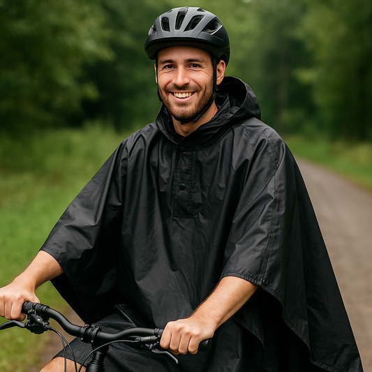 Bike Rain Poncho – Waterproof Cape for Cyclists with Hood & Coverage