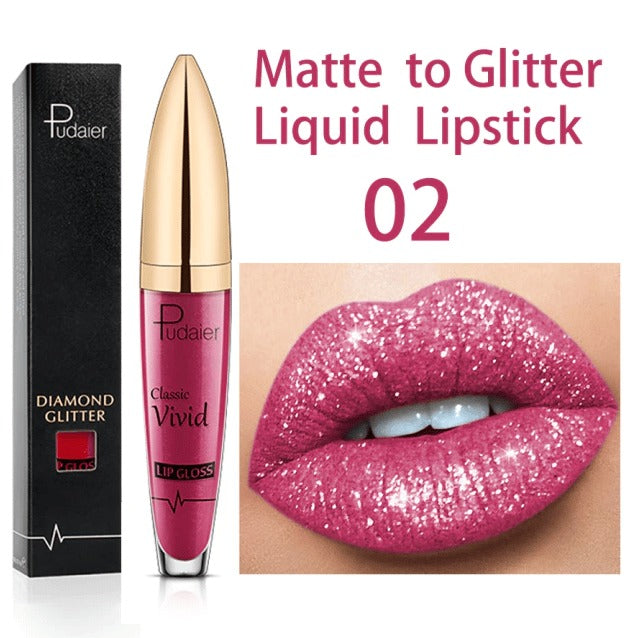 [Free shipping within Europe] Diamond Lip Gloss Matte To Glitter Liquid Lipstick Waterproof🎁