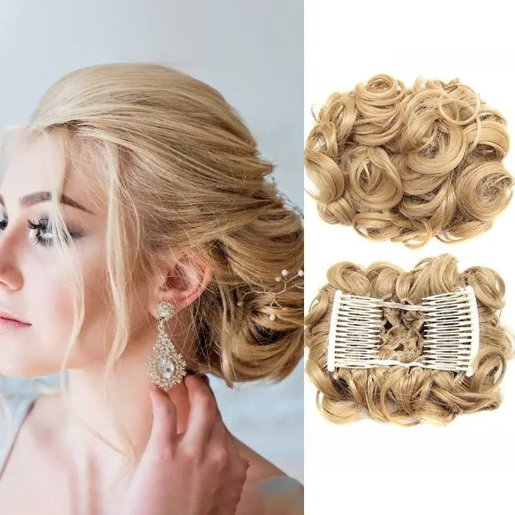 Clip-In Messy Curly Hair Bun Extension