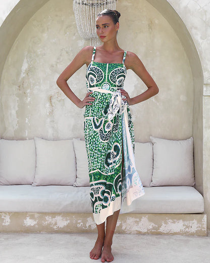 Green printed One Piece Swimwear
