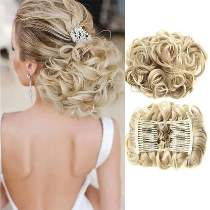 Clip-In Messy Curly Hair Bun Extension