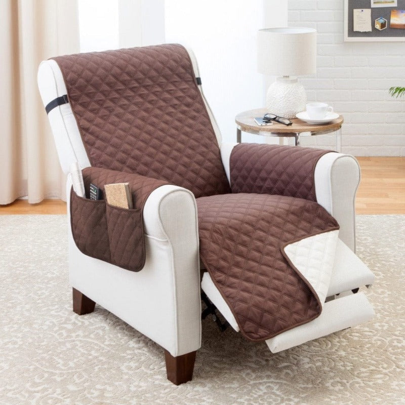 Extra Large Quilted Recliner Protector With Pockets