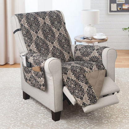 Extra Large Quilted Recliner Protector With Pockets