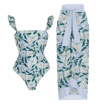 Floral Print Tummy Control Swimsuit Set