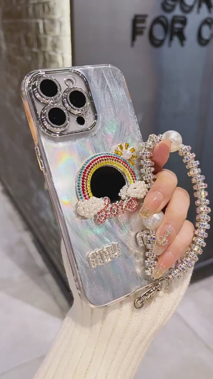 For iPhone case with rainbow and chain