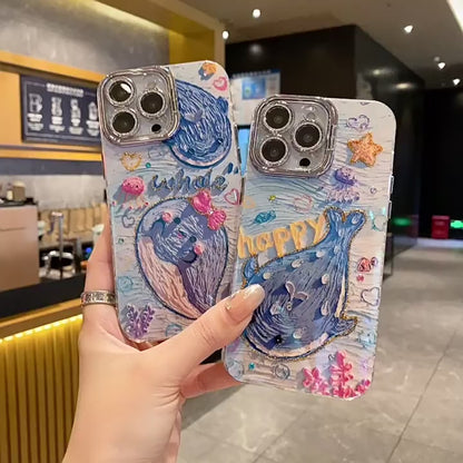 For iPhone case with whale painting